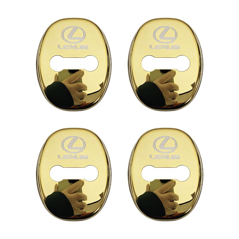 crvjlm1 4pcs Car Door Lock Covers Anti-rust Case Stainless Steel Protect Buckle for Lexus F SPORT ES CT GS IS UX GX LBX NX RX 350h 450h