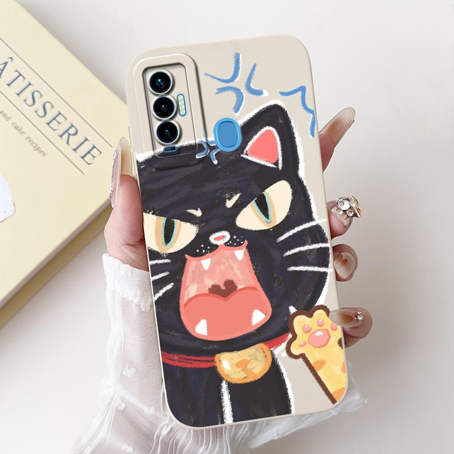 Funda For Tecno Camon 18 18i 18P 18 Primer CH7 CH6 Case Capa Soft Matte Silicone Bumper Cartoon Animal Painting Back Cover