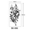 Women Sexy Temporary Tattoo Stickers Black Roses Pattern Full Flower Design Used for Arm Body Art Big Large Fake Tattoo Stickers
