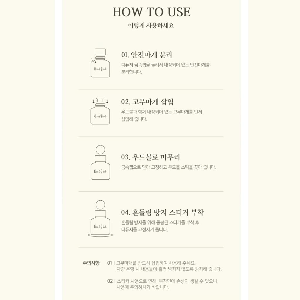 Rice & Herb Korean CAR Aroma DIFFUSER 80ml X 2 / Gift Eddition