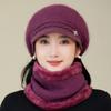 Women's Winter Velvet Thickened Cold and Warm Knitted Wool Hat Faux Rabbit Fur Hat Ear Protector Cap