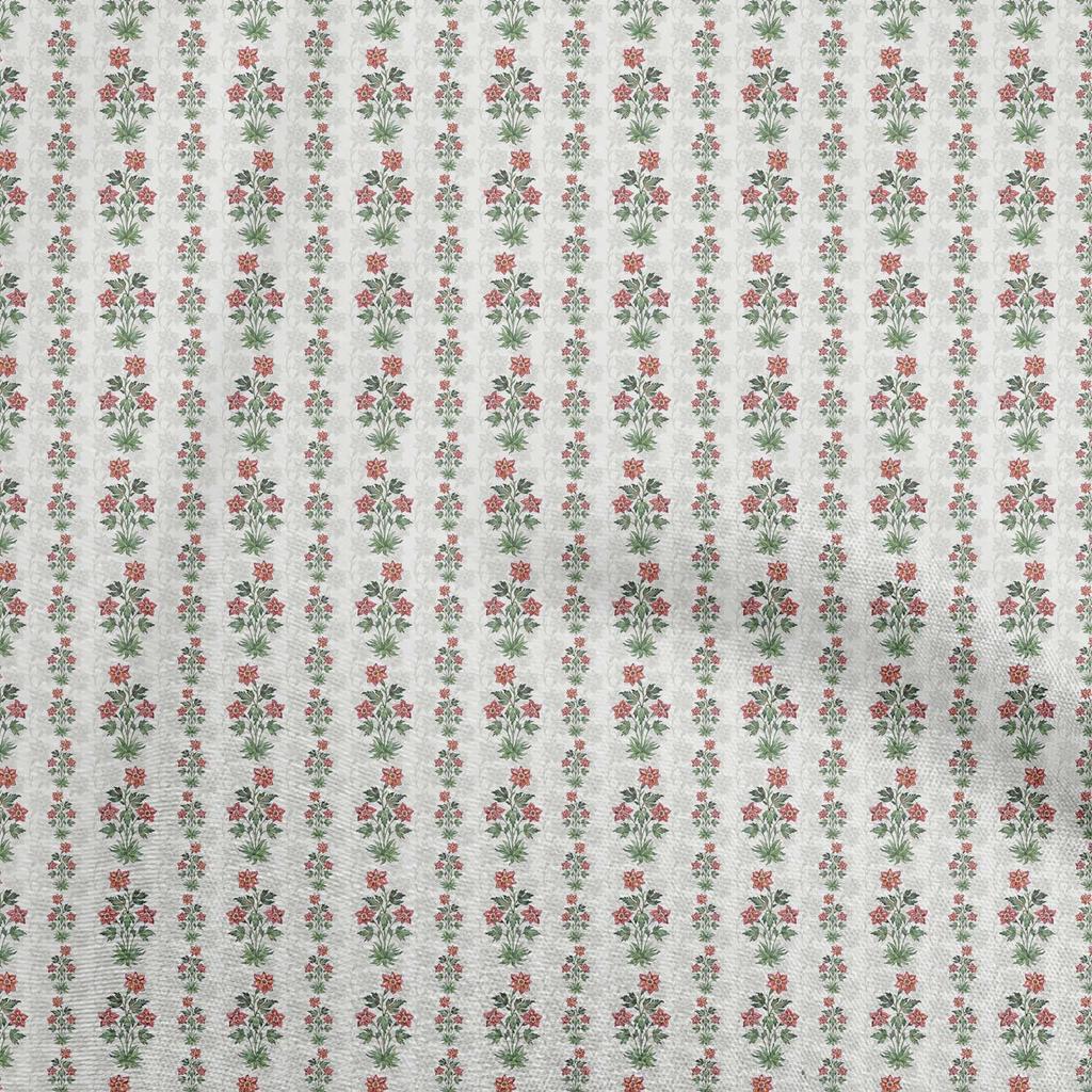 oneOone Cotton Flex Beige Fabric Floral Sewing Material Print Fabric By The Yard 40 Inch