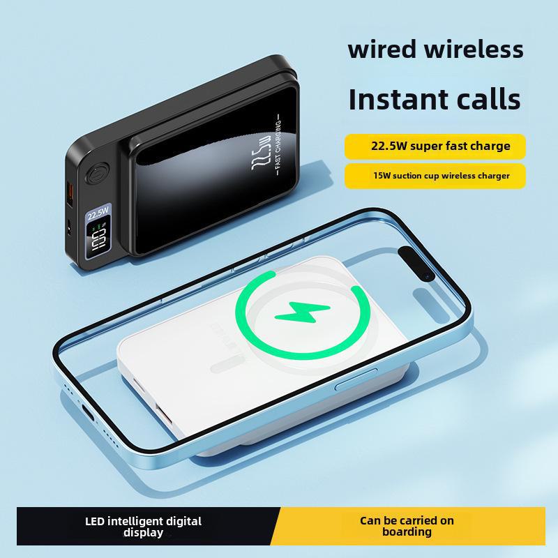 Ультратонкий внешний аккумулятор 10000 мАч с быстрой зарядкой PD 22,5 Вт и магнитной беспроводной зарядкой