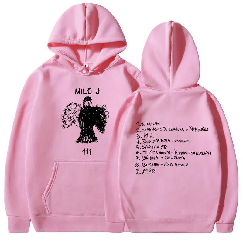 Толстовки Milo J 111 Альбом Мерч Худи Мужские Женские Мода Хип-Хоп Винтаж Лонгсливы Пуловеры Подарок для Фанатов Стритвир