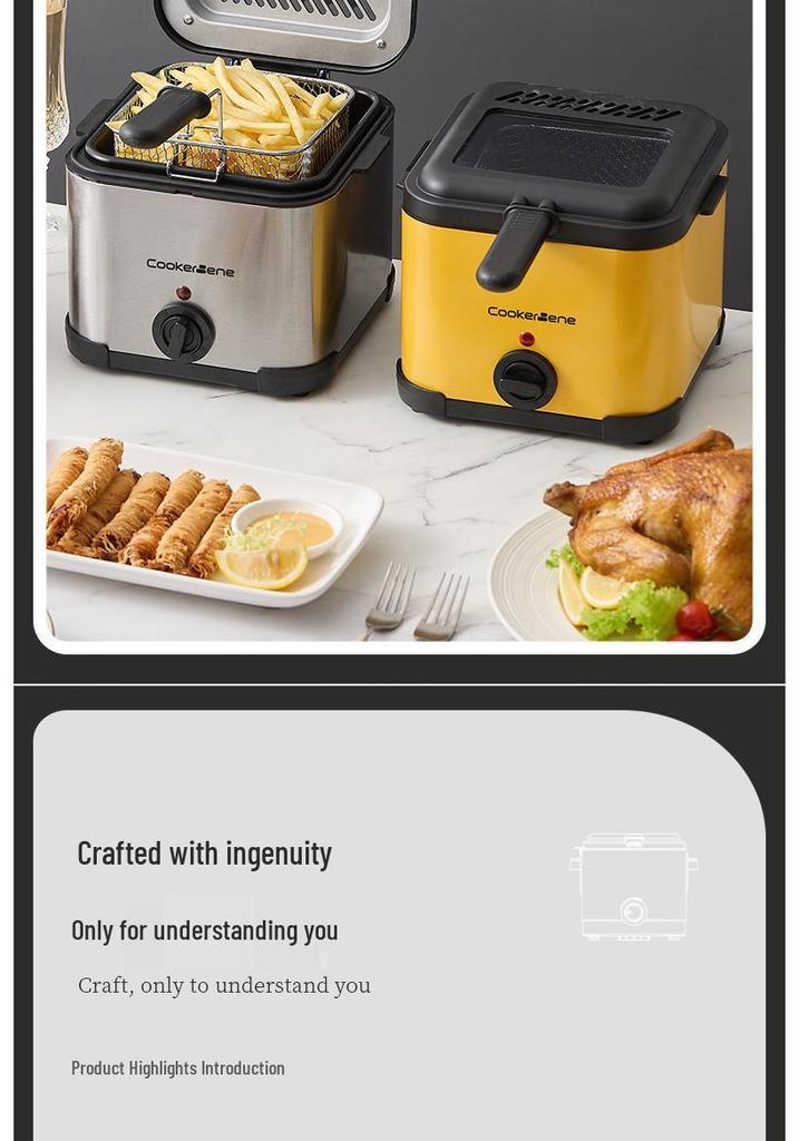 Электрическая фритюрница CookerBene Tempura с контролем температуры, экономящим масло