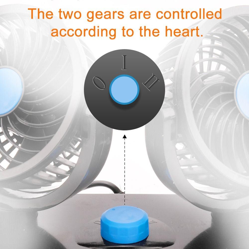 Single/Dual Head Air Circulation Fans USB/12V/24V Desktop Fan Automotive Electric Fan  Summer
