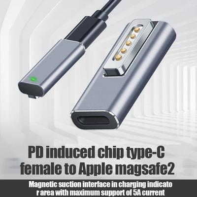 Адаптер-коннектор Type-C Female на Магнитный USB PD Быстрая Зарядка, Female на Magsafe 3 2 1 для Зарядки Macbook Air/Pro