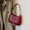 Red Shoulder Bag for Women New Leather Texture Luxury Crossbody Bag Wedding Designer Bride Trendy