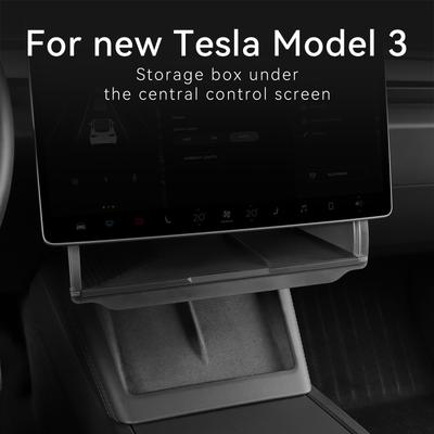 Для Tesla Model 3 Highland 2024 Автомобильный ящик для хранения Скрытый органайзер для хранения Под экраном центральной консоли Лоток Аксессуары
