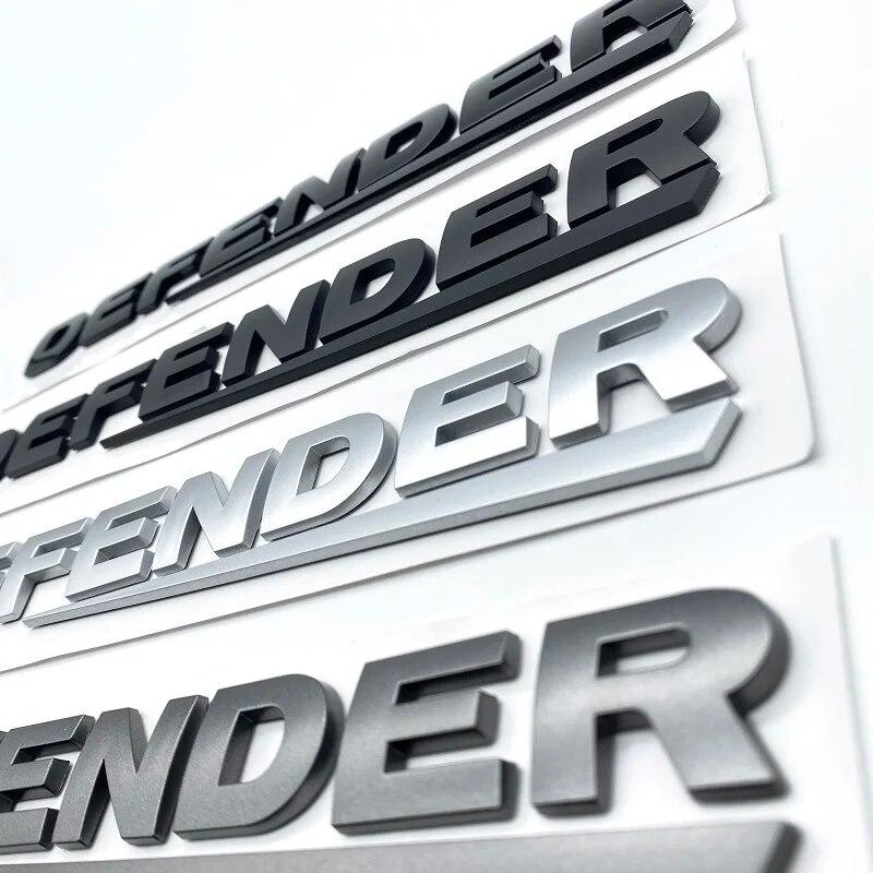 Стайлинг автомобиля, установка переднего капота и нижней части багажника, наклейка, глянцевая черная эмблема из углеродного волокна с буквами для значка Land Rover DEFENDER