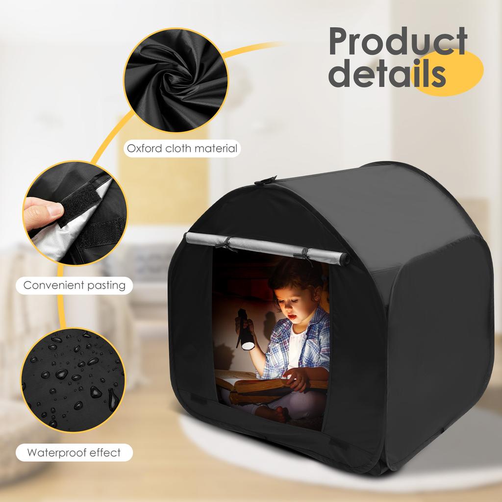 Sensory Tent Foldable Pop Up Tent Portable Oxford Fabric Black Out Kids Indoor Tent for Autistic Children Helps Improve Focus