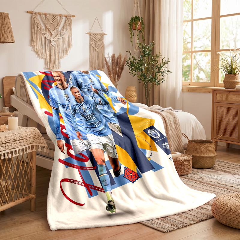 Erling Haaland Print Flannel Blanket Soft Warm Sofa Bed Throw Blanket For Home Office Bedroom