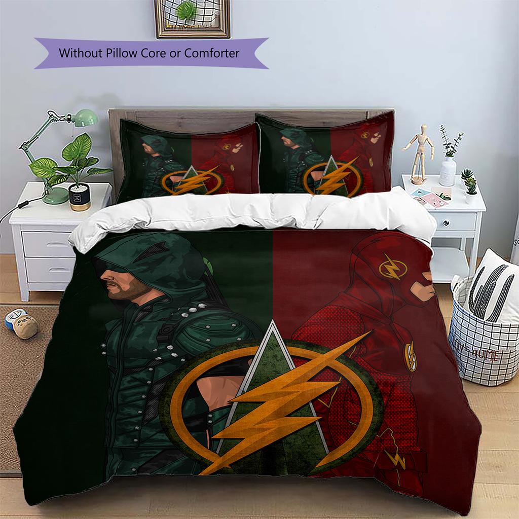 Arrowverse Printed Bedding Set Duvet Cover Pillowcase No Filler, Soft Home Bedroom Decor, Perfect Gift for Fans.chl