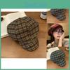 Винтажный красный клетчатый берет-облако для женщин, летний повседневный модный аксессуар