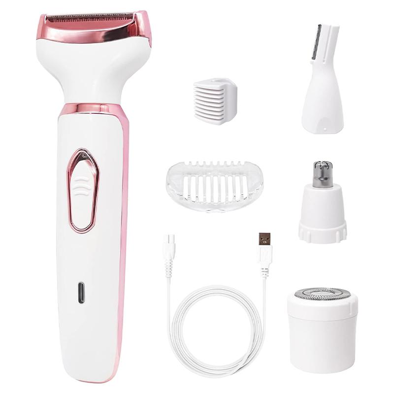 Электрический эпилятор 4 в 1 для бикини, бровей, носа, для женщин, леди, триммер для удаления волос на лице, теле, безболезненный женский депилятор, уход за кожей