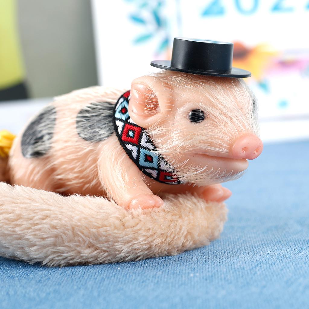 Мини Реборн Кукла Полный Силикон Кукла Поросенок Игрушка Реалистичная Реборн Новорожденный Кукла Поросенок Игрушка для Снятия Стресса Рождественский Подарок с Аксессуарами