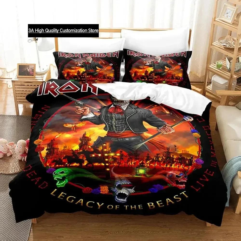 Iron Heavy Metal Maidens Bedding Set Duvet Cover Bed Set Quilt Cover Pillowcase Comforter King Queen Size Boys Adult Bedding Set