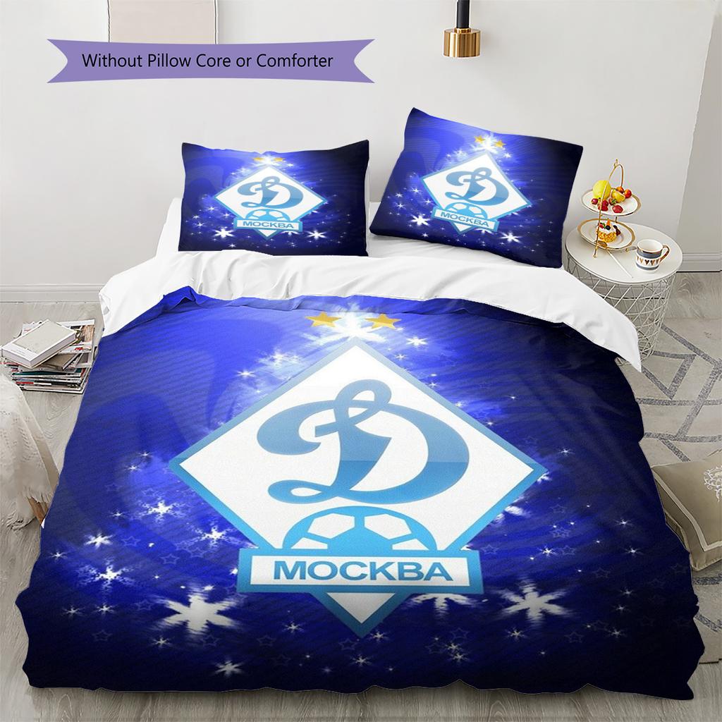 FC Dynamo Moscow Pattern Bedding Set Quilt Cover Pillowcase Home Decor Gift (1 * duvet cover + 2 * pillowcase, without core)