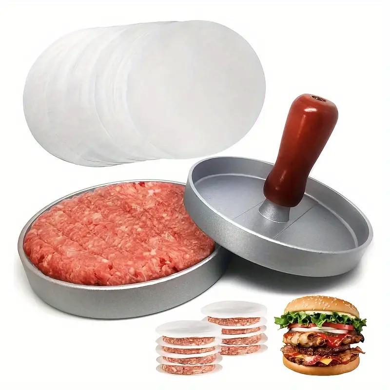 Aluminum & Wood Handle Hamburger Patty Press Mold