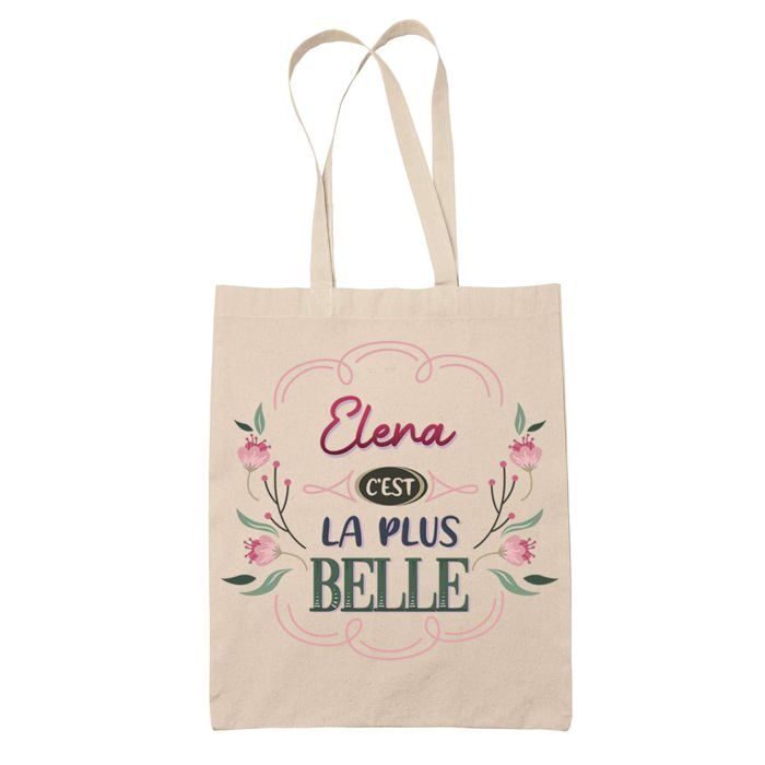 Sac cabas - PLANETEE - Elena la plus belle - Jute naturel - Imprimé en France - Anses solides