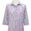 Shiz Madam Women Watercolor Flower 3 4 Sleeve Collar Shirt T57557