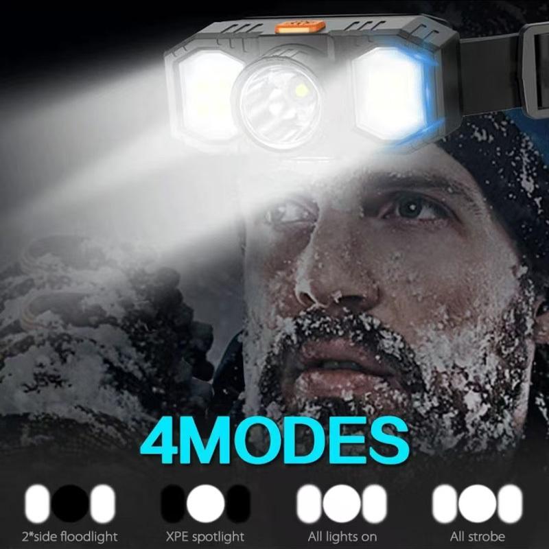 Powerful COB LED Headlamp 3 Lighting Modes Waterproof Head-mounted Flashlight Super Bright For Outdoor Camping Fishing Lighting