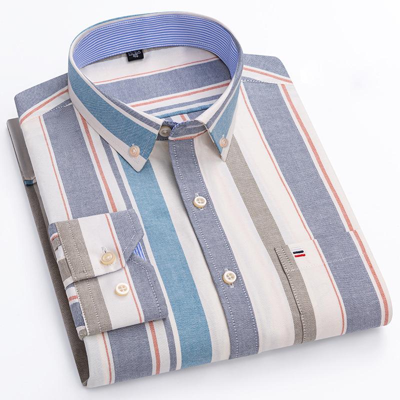 Men's Shirt Spring Autumn Long Sleeved Comfortable Home Travel Korean Designer Style Size