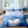 Swan Duvet Cover Set Lake White Swan Wild Animals 3D Print Bird Comforter Cover King Size for Lover Couple Polyester Bedding Set