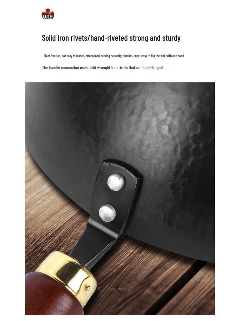 20cm Hand-Forged Hammered Wok – Uncoated Mini Pan