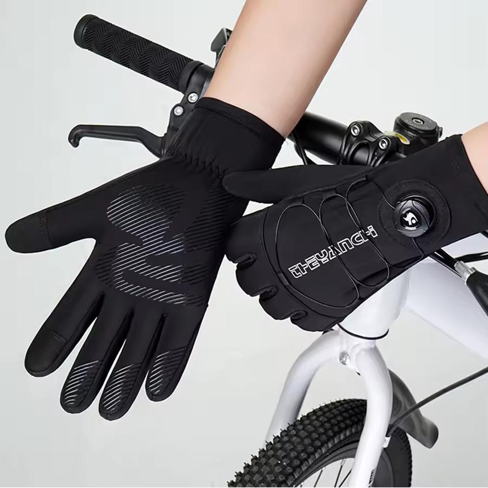 Motorcycle Riding Gloves Men Windproof Touch Screen Anti Slip Full Finger Gloves Bicycle Riding Running Skiing Sports Equipment