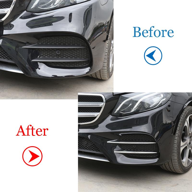 Для Mercedes Benz E Class W213 2016 2017 2018 2022 E43 AMG Автомобиль ABS Хромированная передняя противотуманная фара Накладка