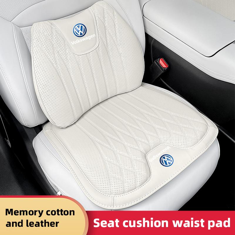 Car Seat Leather Cushion Soft Waist Cushioning Support For VW GTI Polo Golf Passat Tiguan Arteon Touareg Taigo Caddy Jetta CC