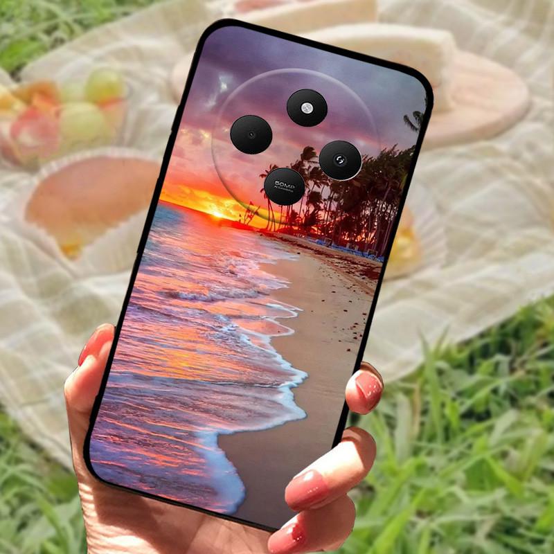 Чехол для Xiaomi POCO C75 4G Redmi 14R 5G Redmi A3 Pro 4G Redmi A4 5G Чехлы Мягкий Бампер Ударопрочный Защитный Чехол Черная Сумка для Телефона