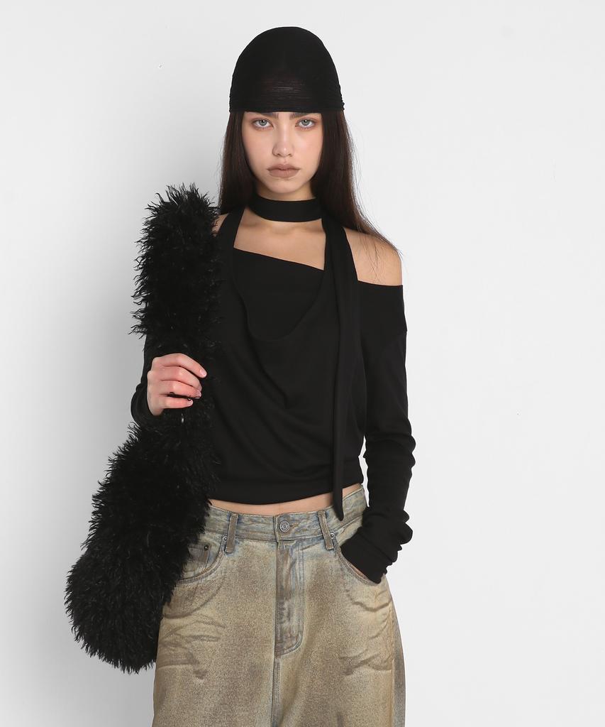 Sandric Two Way Fur Bag_Black