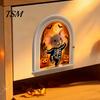 Vivid Simulated Window Views Arched Doorway Mouse Wall Stickers, Halloween/Christmas Theme, Easy Peel And Christmas Holiday Decorations Stick