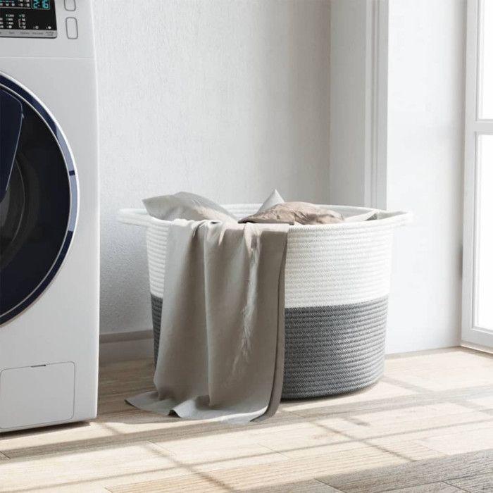 VidaXL Panier à Linge, Corbeille à Linge avec Poignées, Coffre à Linge avec Rangement, Organisateur de Salle de Bain, Gris 358469