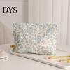 Compact Travel Case Floral Cotton Makeup Bag, Large Capacity Toiletry Bag with Multi Portable Beauty Storage Compartments, Cute Skincare Cosmetic