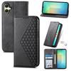 For Samsung Galaxy A07 4G Case Calf Texture PU Leather Wallet Phone Cover with Wrist Strap