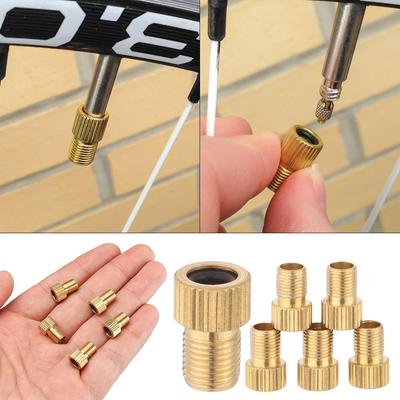 5PCS Sports Bicycle Accessories Brass Adapter Pump Connector Presta To Schrader Bike Valve Converter