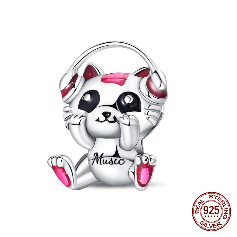 Original Owl Beads 100% 925 Silver Lucky Cat Elephant Charms Fit Original 925 Bracelet DIY Jewelry Making Women's Gift