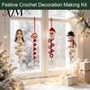 Winter Yarn Crafts for Family Christmas Spiral Crochet Kit, DIY Snowman Santa Craft Holiday Knitting Supplies Adults Handmade Hanging Ornament