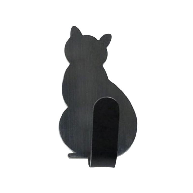 2 шт./лот Настенные крючки в форме кошек - Декоративная вешалка из нержавеющей стали (1000г)