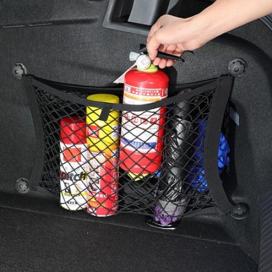 Black Car Accessories Trunk Storage Net Elastic Mesh Cargo Pocket Organizer Bag