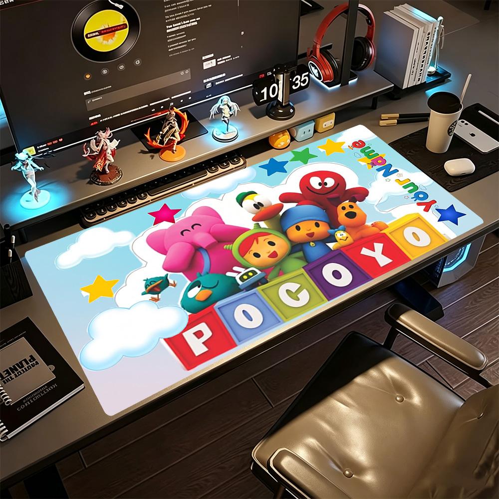 Pocoyo Customizable Name Mouse Pad Keyboard Mat Office Mouse Mats Non-Slip Rubber Bottom Office and Gaming Desk Decoration