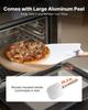 Pizza Stone, 381 mm Round Cordierite Pizza Stone, Extra Large Baking-Stone with Aluminum Peel, 17 mm Thickness Heat-Resistant Cooking Cordierite, for