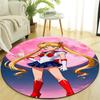 1pc Sailor Moon  Print Round Carpet Chair Round Carpet Suitable for Bedroom Living Room Home Decorative Carpet