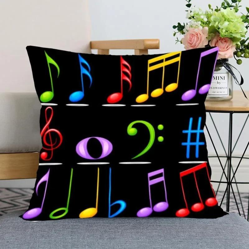 Music Theme Series Pillowcases, Living Room Sofa Chair Cushion Covers, Bedroom Home Decoration Gifts