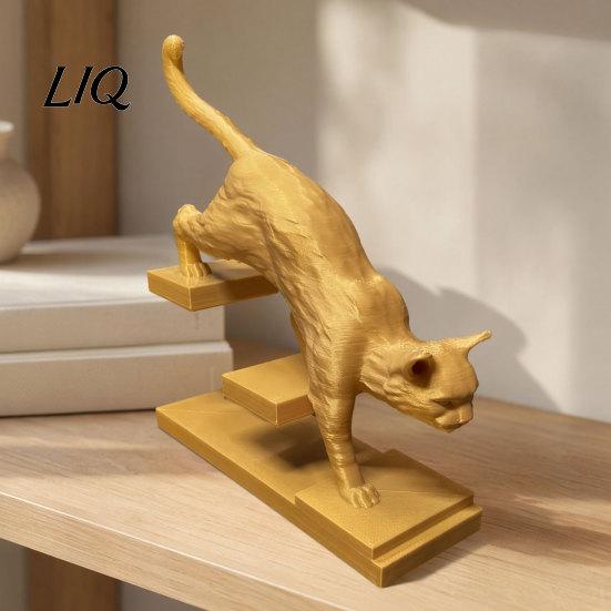 Стильное украшение-скульптура для питомца, 3D-печатная фигурка кошки/собаки, Скульптура животного для лестницы, Фигурка кошки/собаки, Шагающая, Художественный подарок на стол, Устойчивая