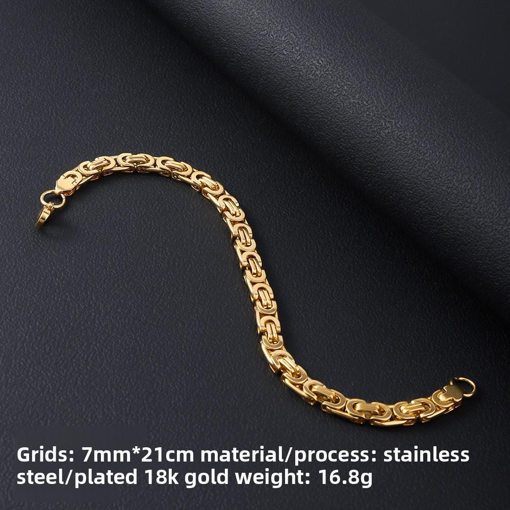 Stainless Steel Bracelet Women's Jewelry Plated with 18K Gold Non-fading Washable Men's Titanium Steel Bracelet