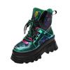 Fashion 2024 New Fashion Trend Lace-up Combat Women Boots 7cm Chunky Heel Platform Women Boots British Style Thick Height Casual Boots